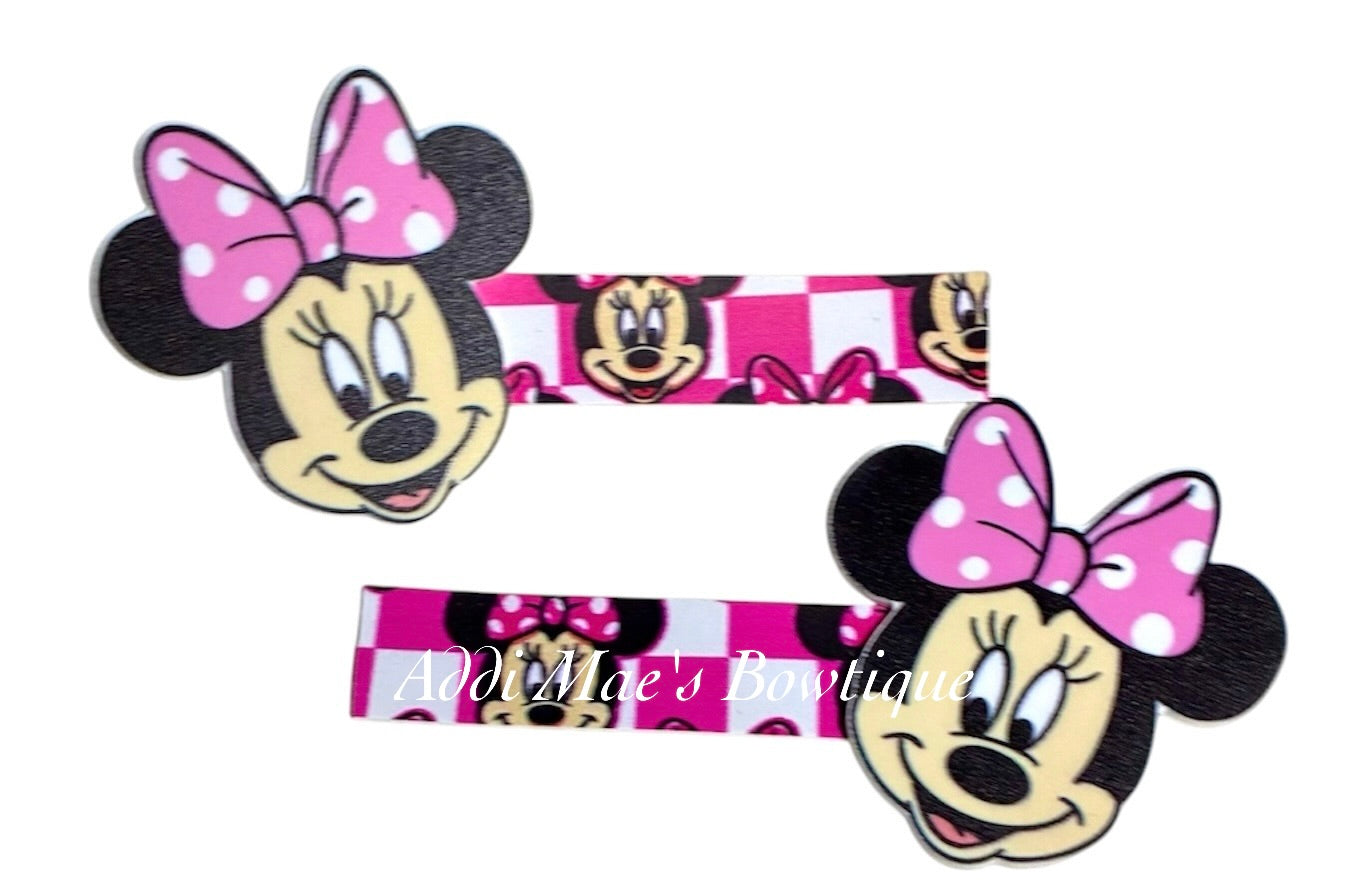 Miss Mouse Checkered Alligator Clip Set