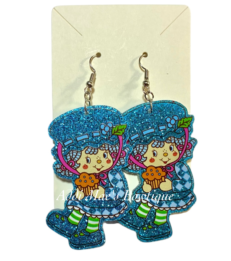 Blueberry Girl Acrylic Dangle Earrings