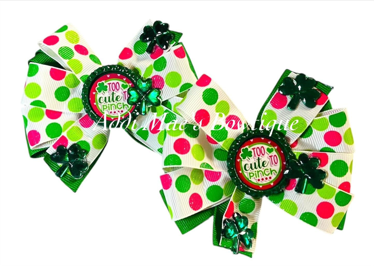 Too Cute To Pinch St Patricks Day Ribbon Piggy Bows