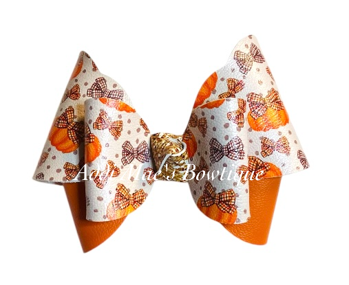 Brown Bow Pumpkins Fall Bow
