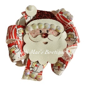 Santa Christmas Ribbon Bow