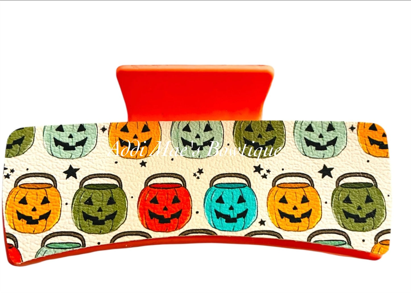Jack O Lantern Buckets Halloween XL Claw Clip