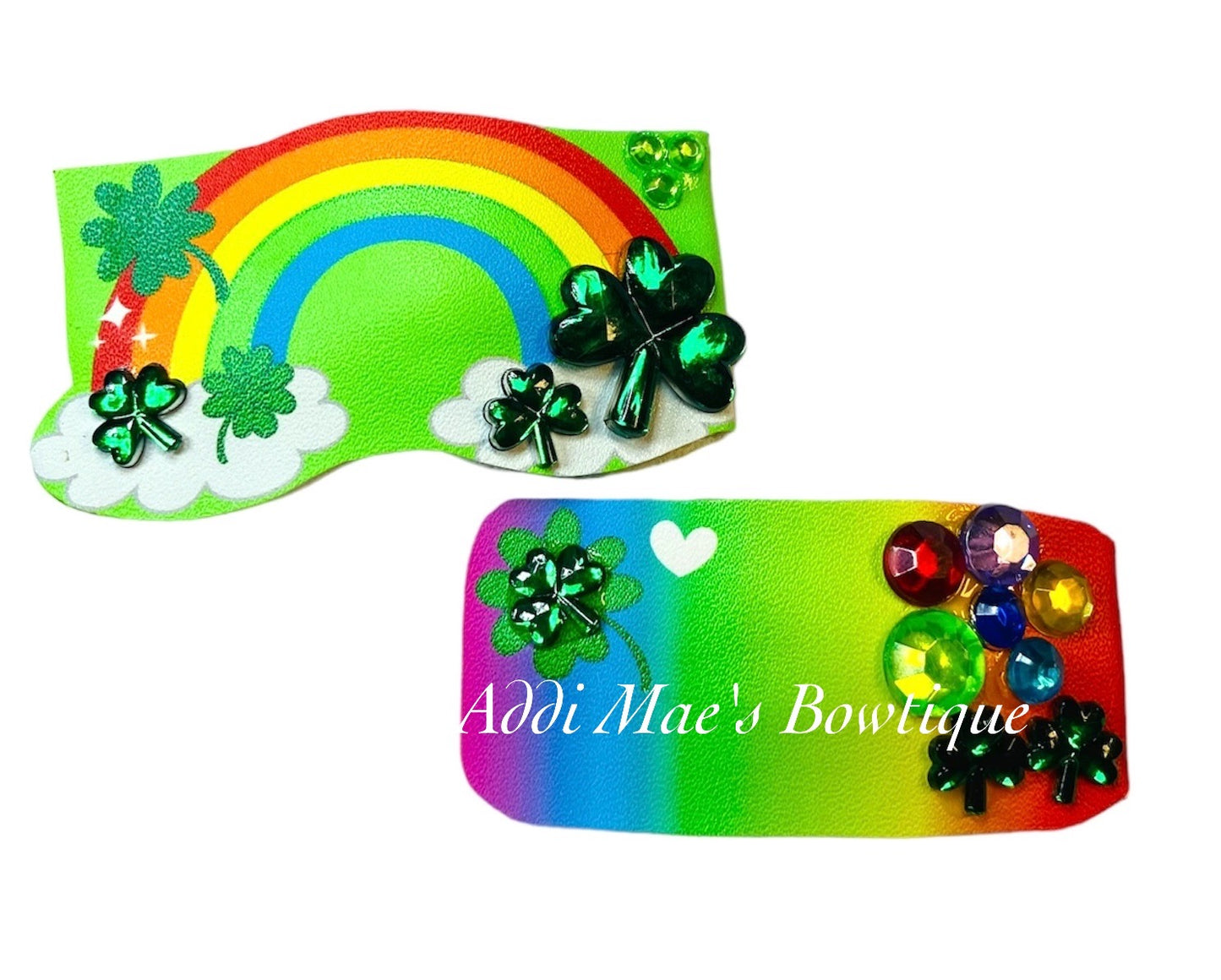 Rainbow Shamrock Snap Clip Set