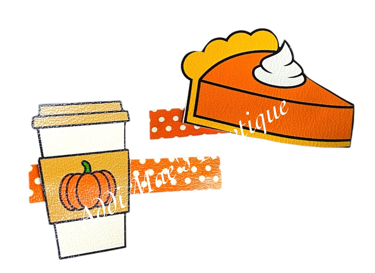 Pumpkin Pie & Pumpkin Spice Latte Alligator Clip Set