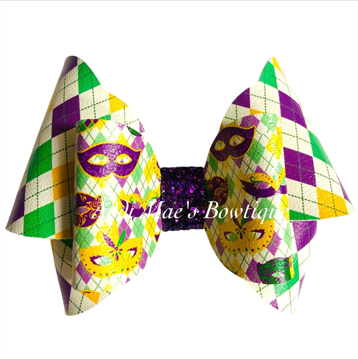 Mardi Gras Masks Argyle Bow