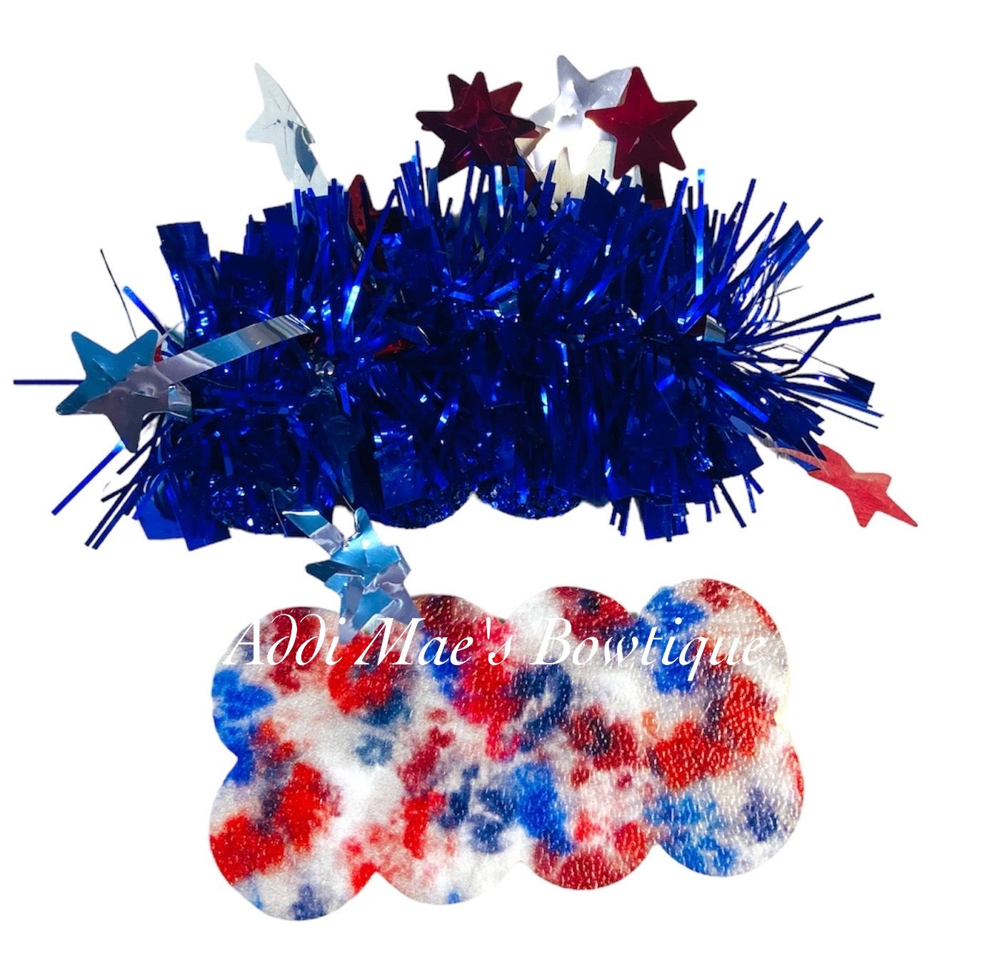 Patriotic Tinsel Tie Dye Snap Clip Set