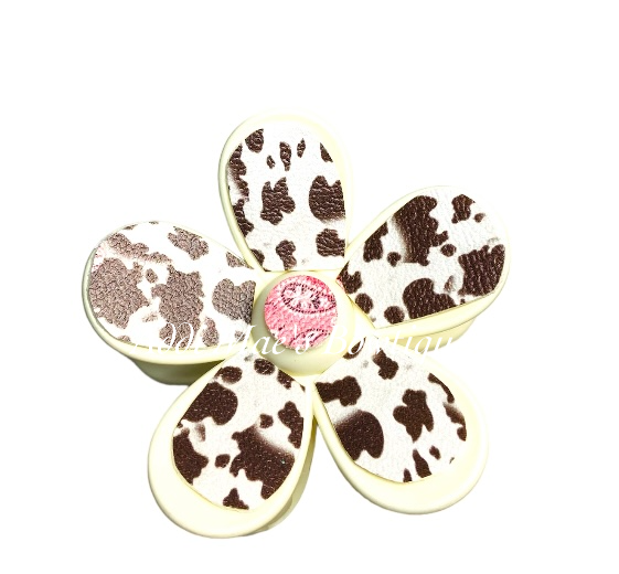 Cow Bandanna Print Flower Claw Clip