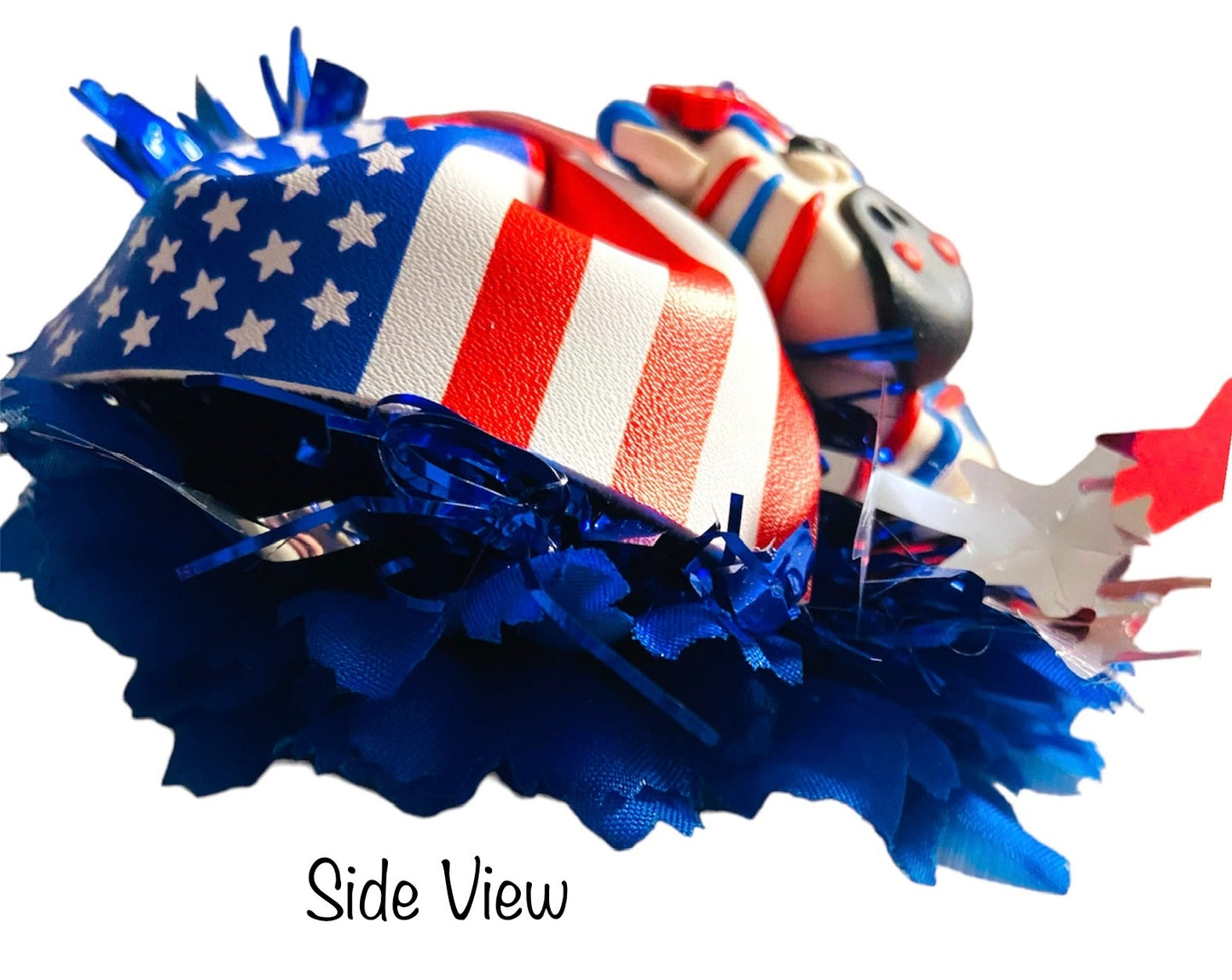 Patriotic Zebra Flag Blue Mum Flower