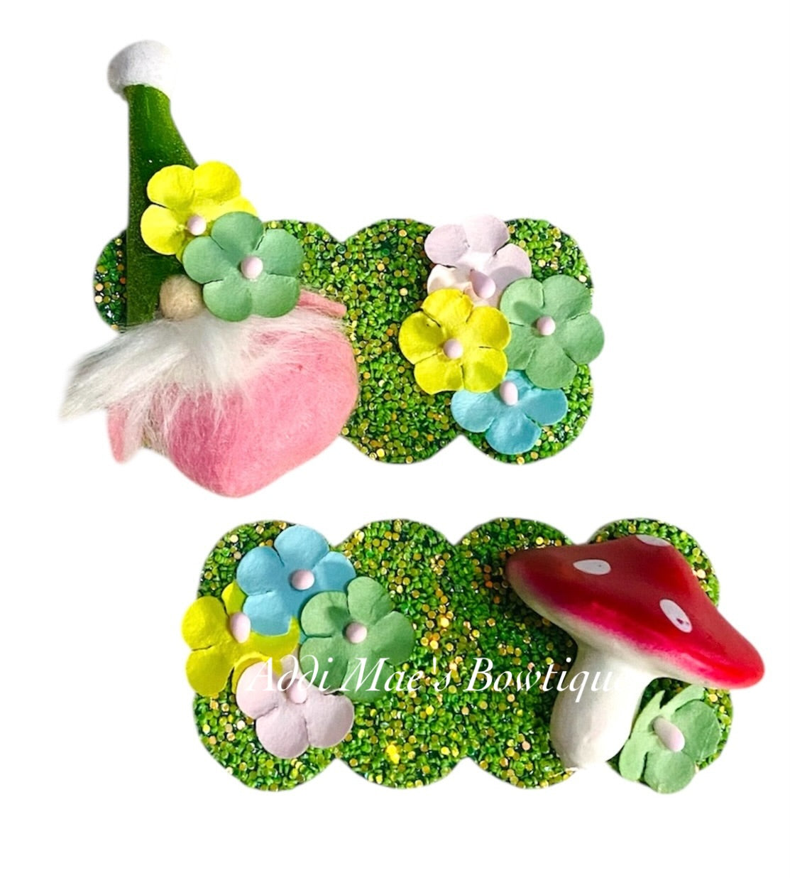 Mushrooms Gnome 3” Snap Clip Set