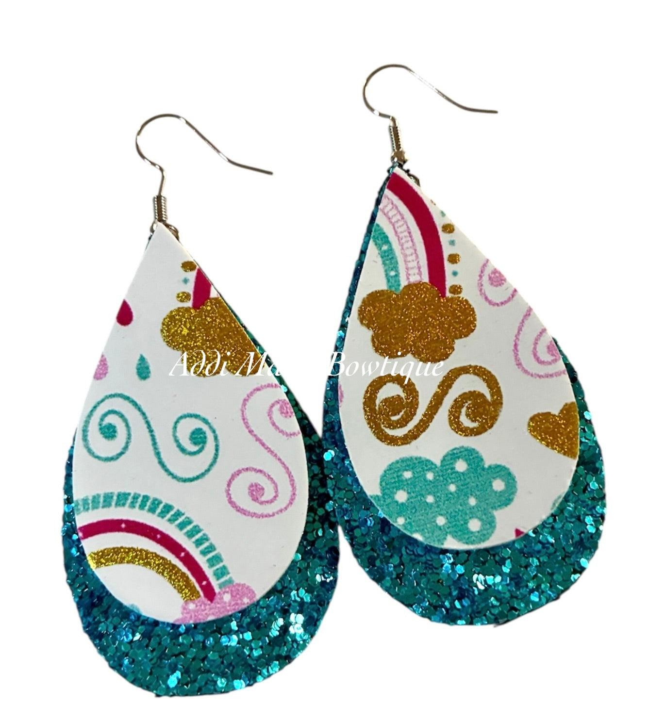 Rainy Day Rainbows Stacked Tear Drop Earrings