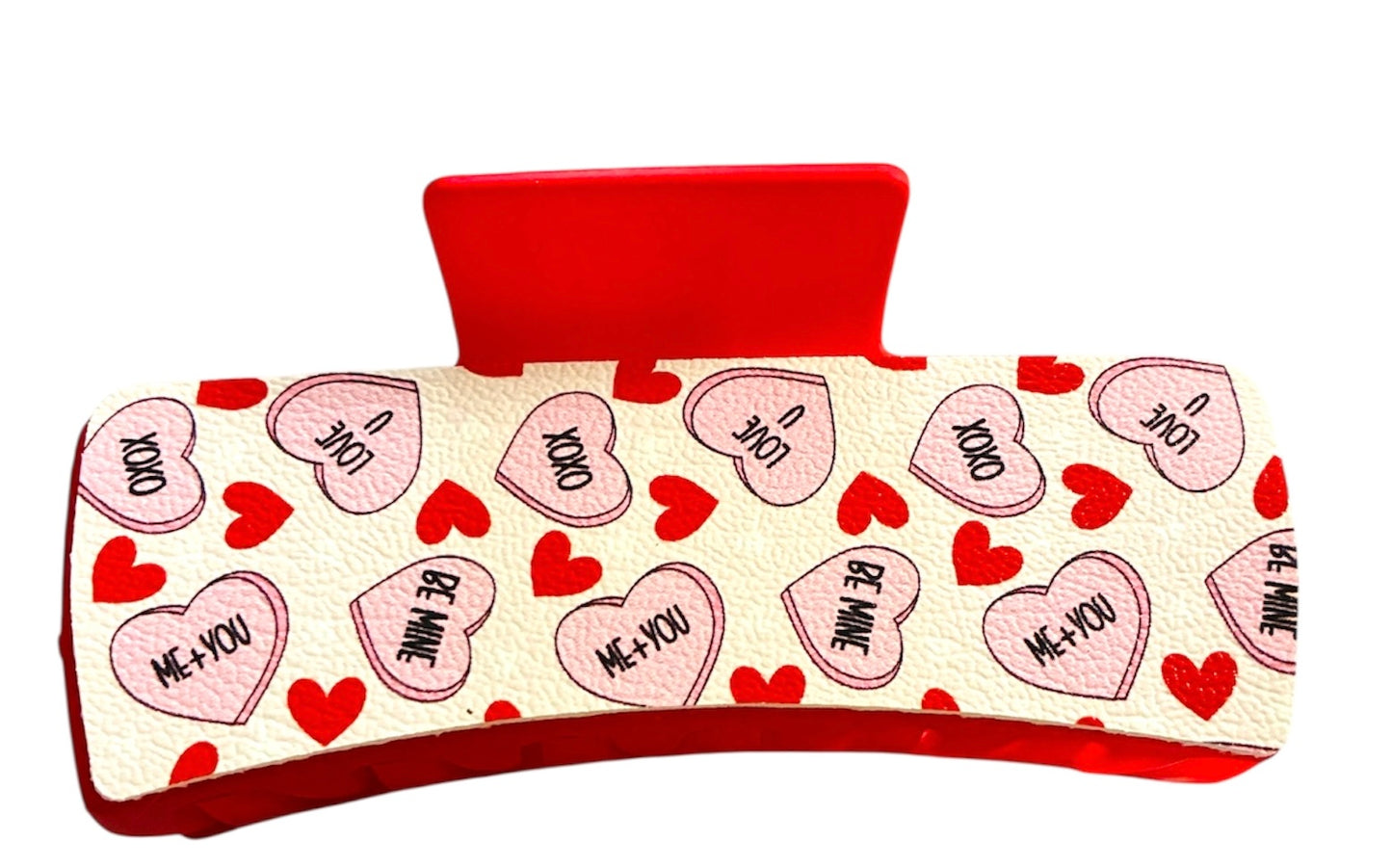 Valentines Red Candy Love Hearts XL Claw Clip