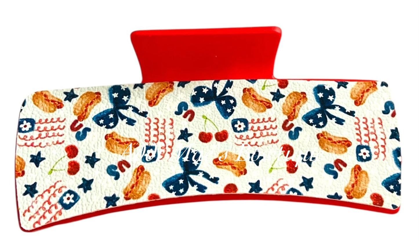 4th of July Snacks XL Claw Clip