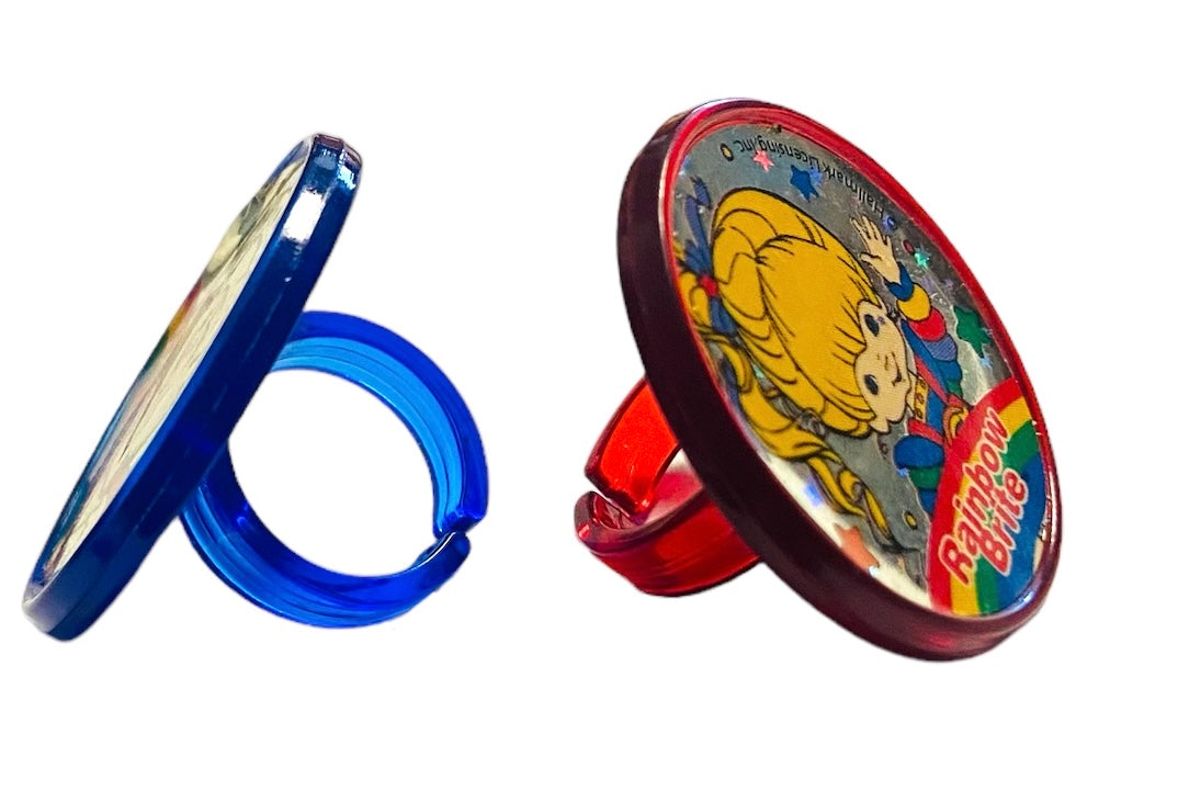 Rainbow Girl Snap Clip & Part Rings Set