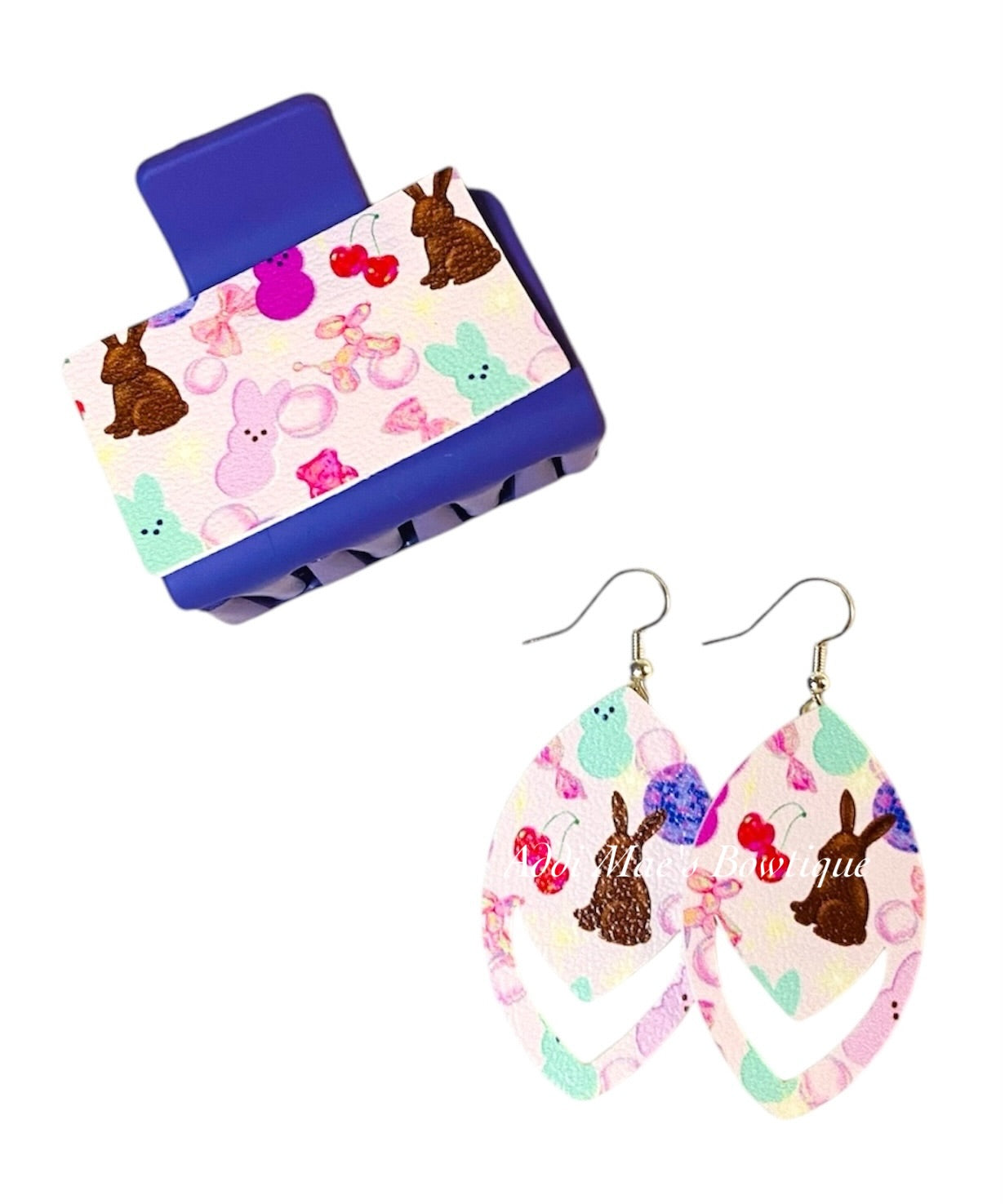 Girly Trendy Bunny Small Claw Clip Earring Set
