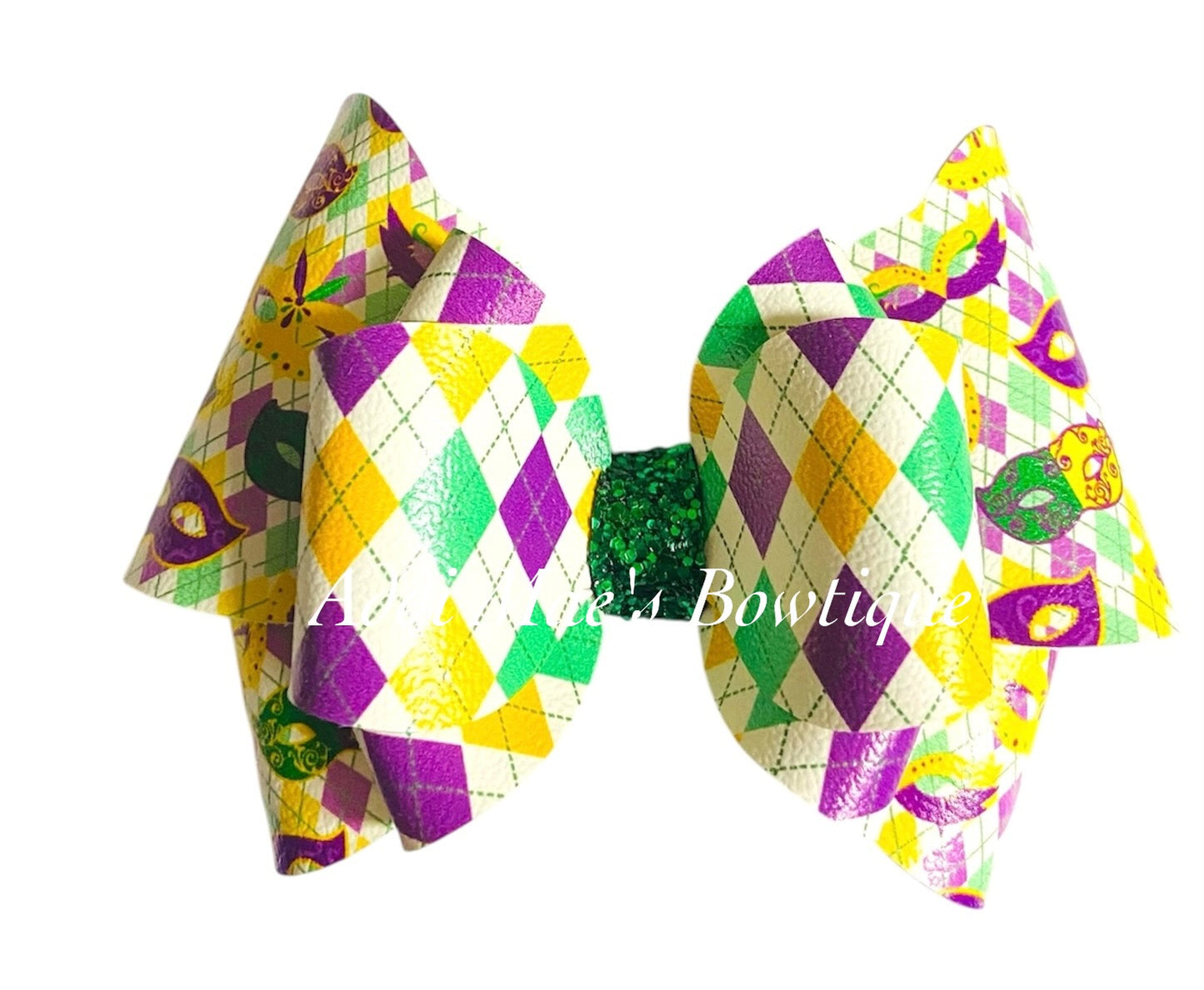 Mardi Gras Masks Argyle Bow