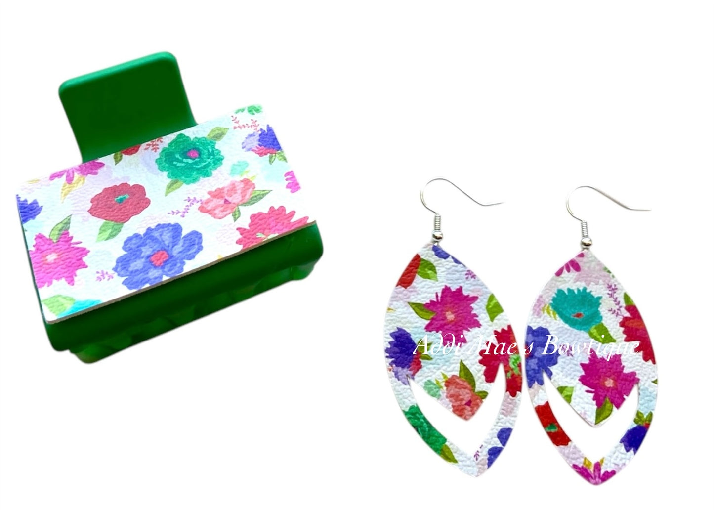 Bright Summer Flowers Small Claw Clip Earring Set