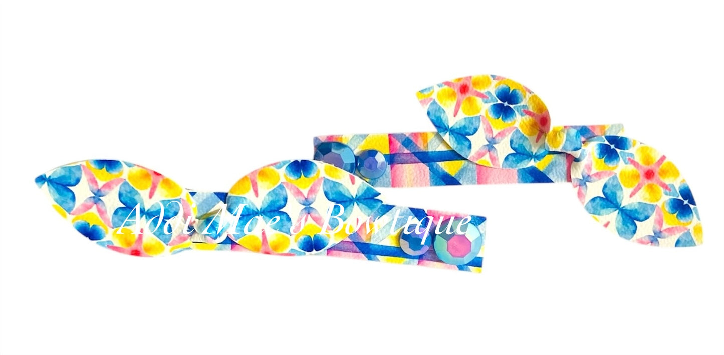 Bright Spring Butterflies Mini Top Knot Alligator Clip Set