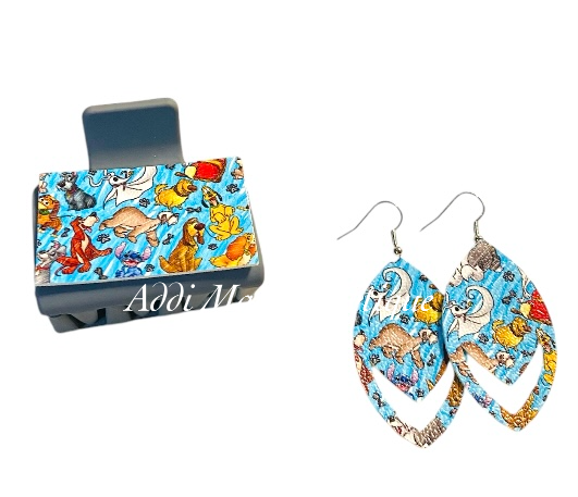 Cartoon Movie Dogs Small Claw Clip Earring Set