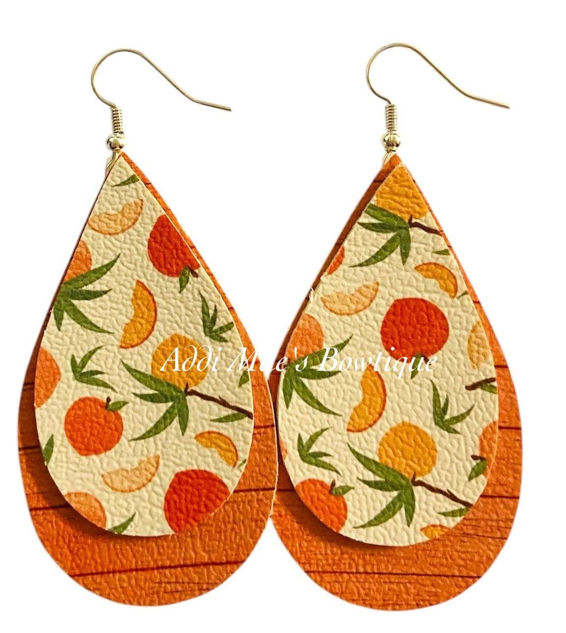 Summer Fruit Stacked Tear Drop Dangle Earrings