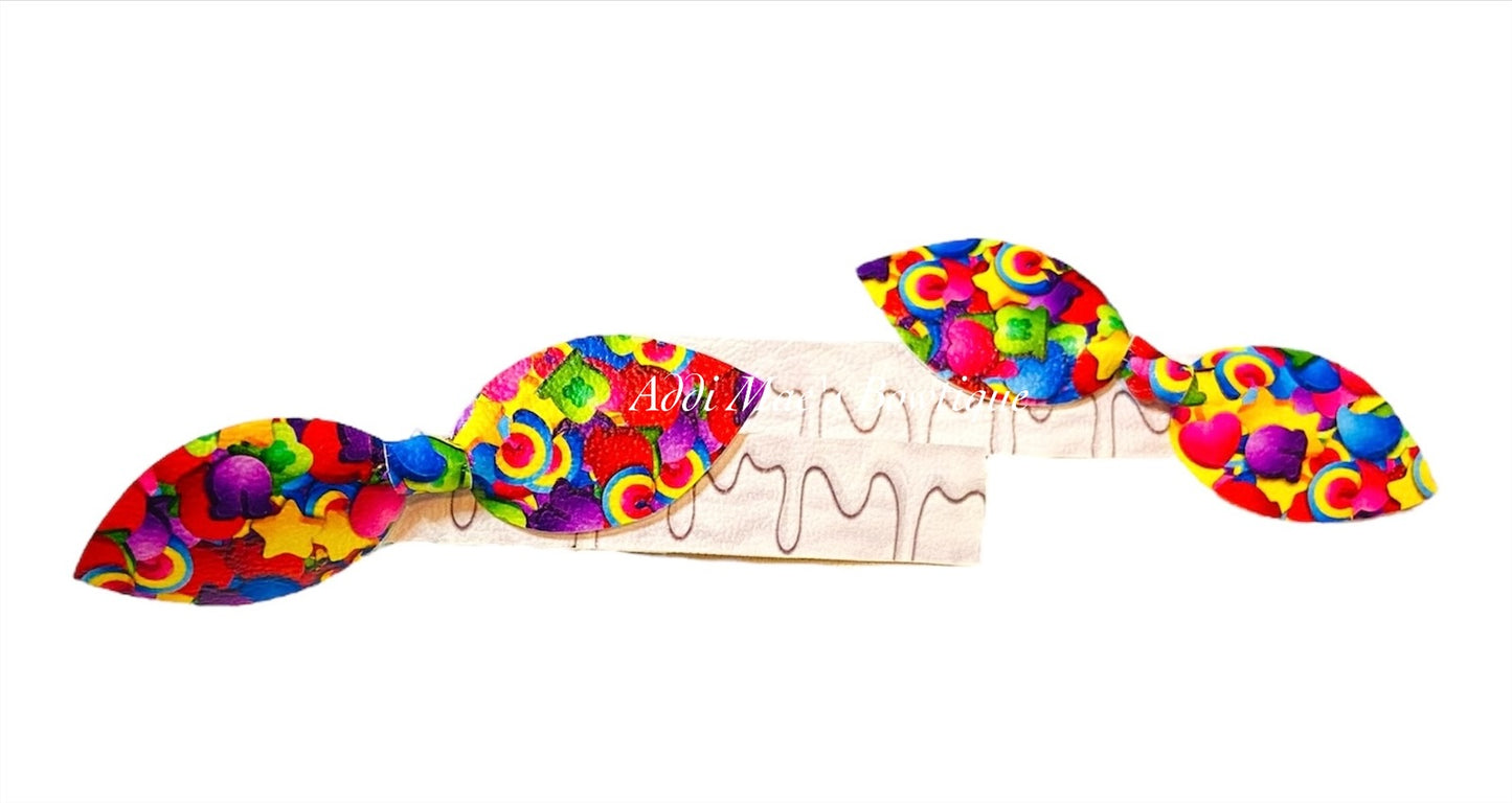 Marshmallow Cereal Mini Top Knot Alligator Clip Set
