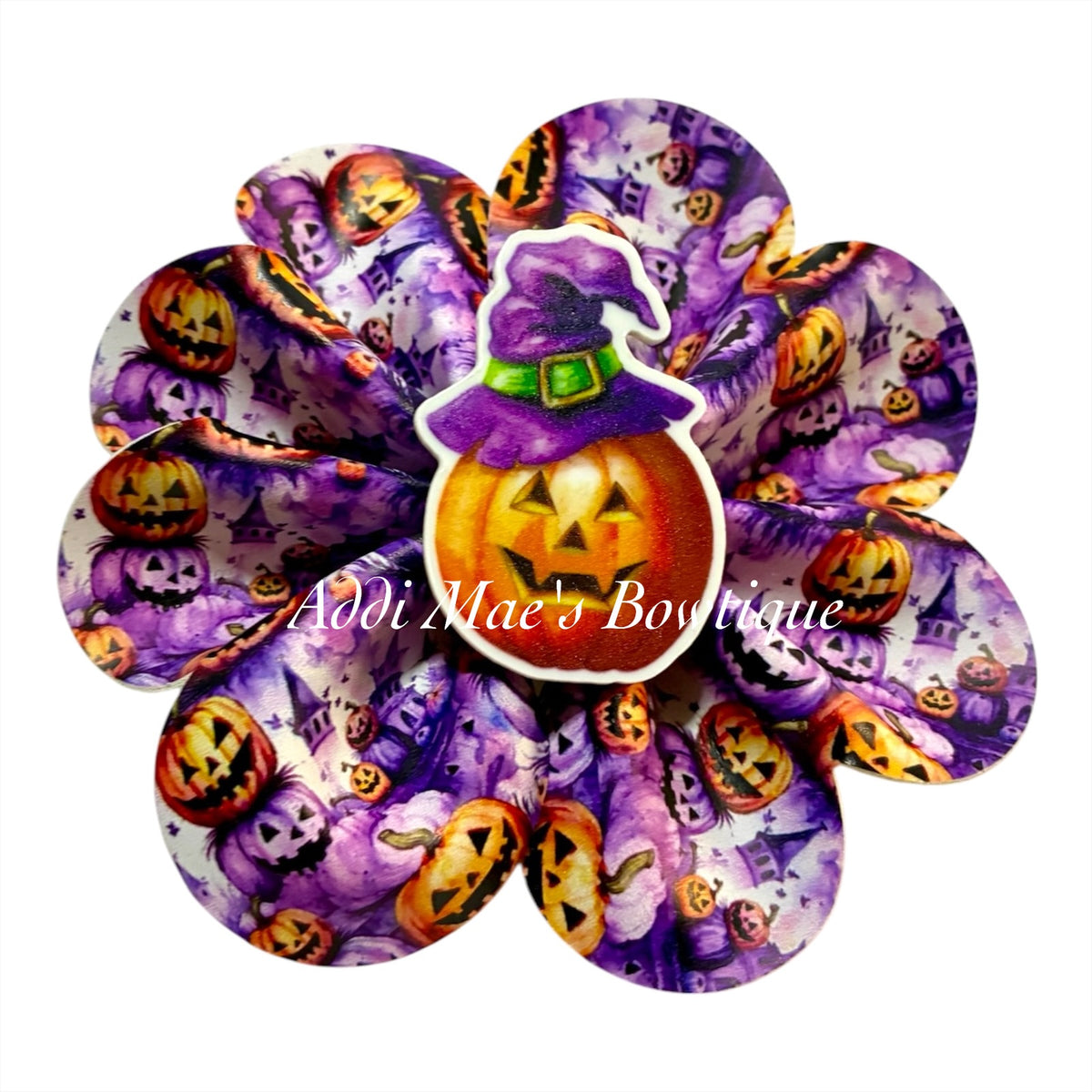 Jack O Lantern Pumpkins Halloween Ruffle Bow