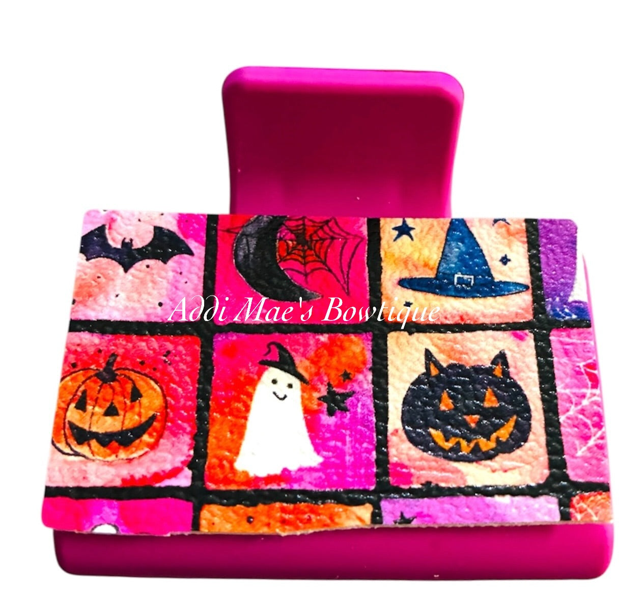 Watercolor Halloween Squares Small Claw Clip