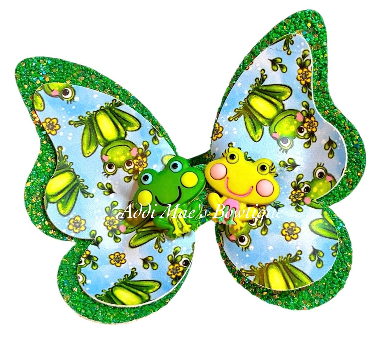 Cute Frogs Butterfly Bow