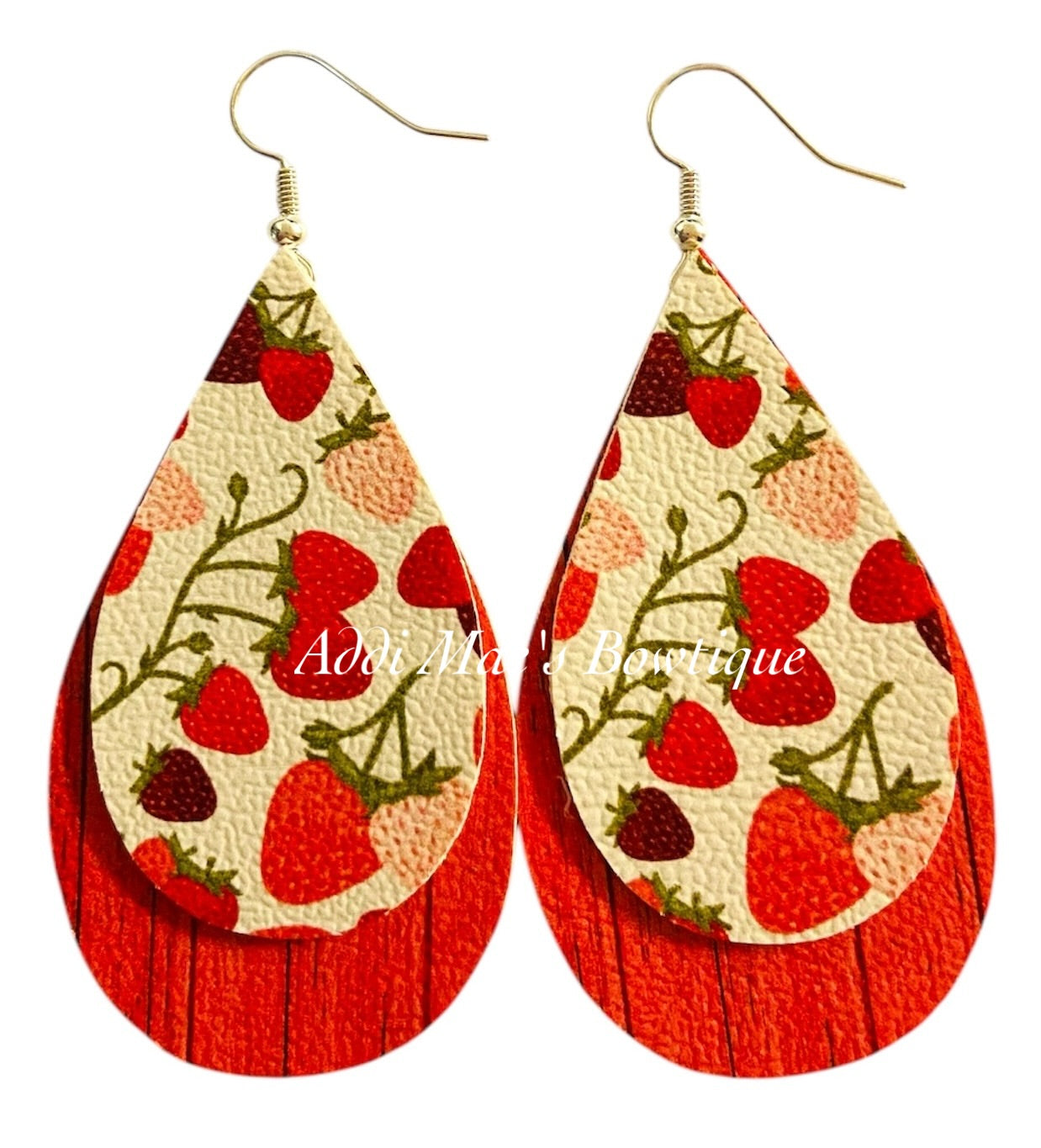 Summer Fruit Stacked Tear Drop Dangle Earrings