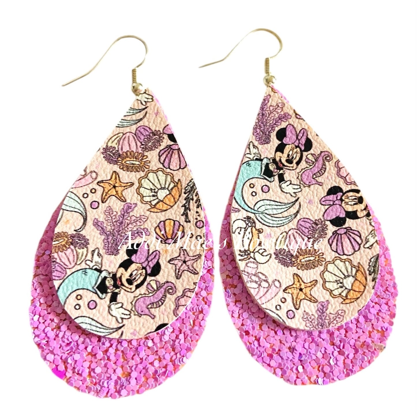 Mermaid Mouse Stacked Tear Drop Earring Set