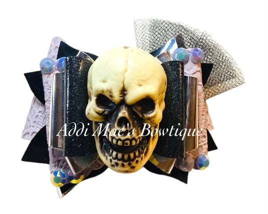 Spooky Skull Bow