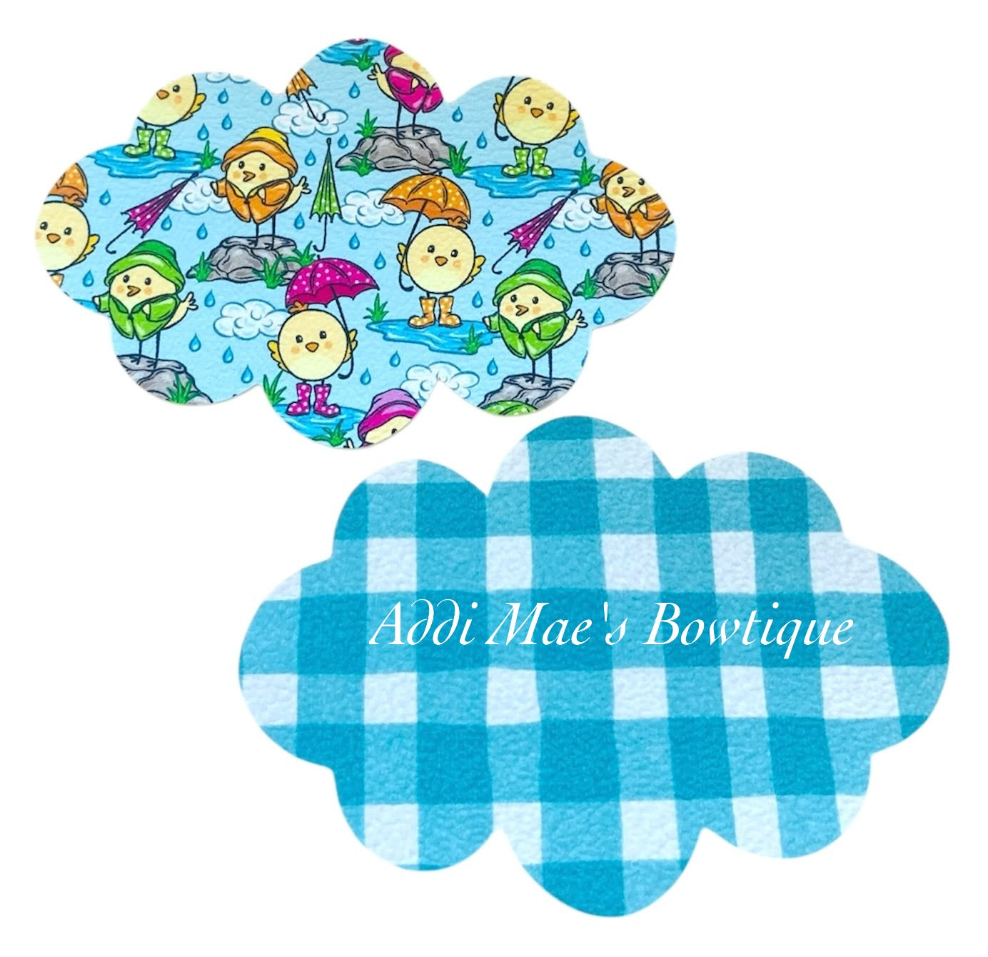 Rainy Day Chicks Gingham Snap Clip Set