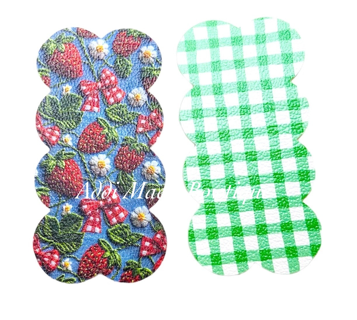 Strawberries Gingham Snap Clip Set