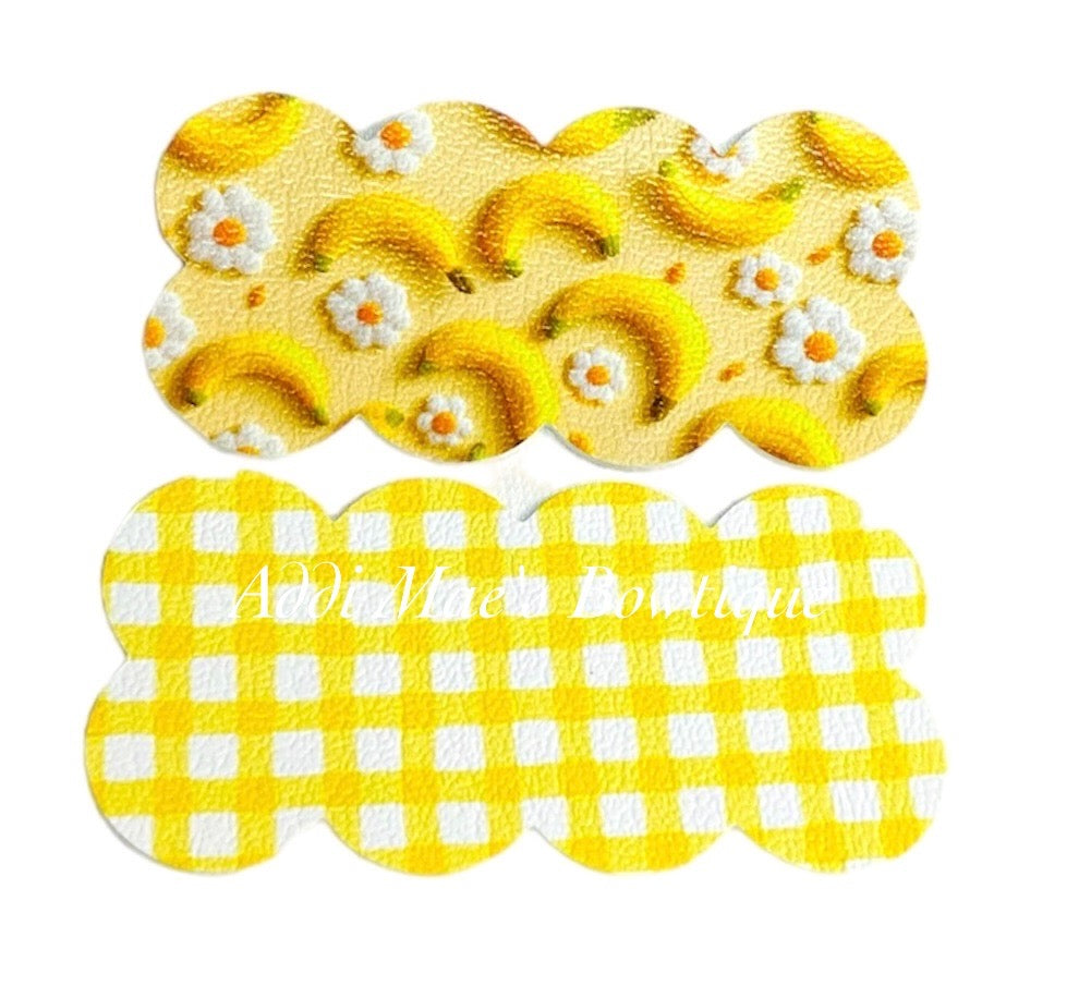 Banana Gingham Fruit Snap Clip