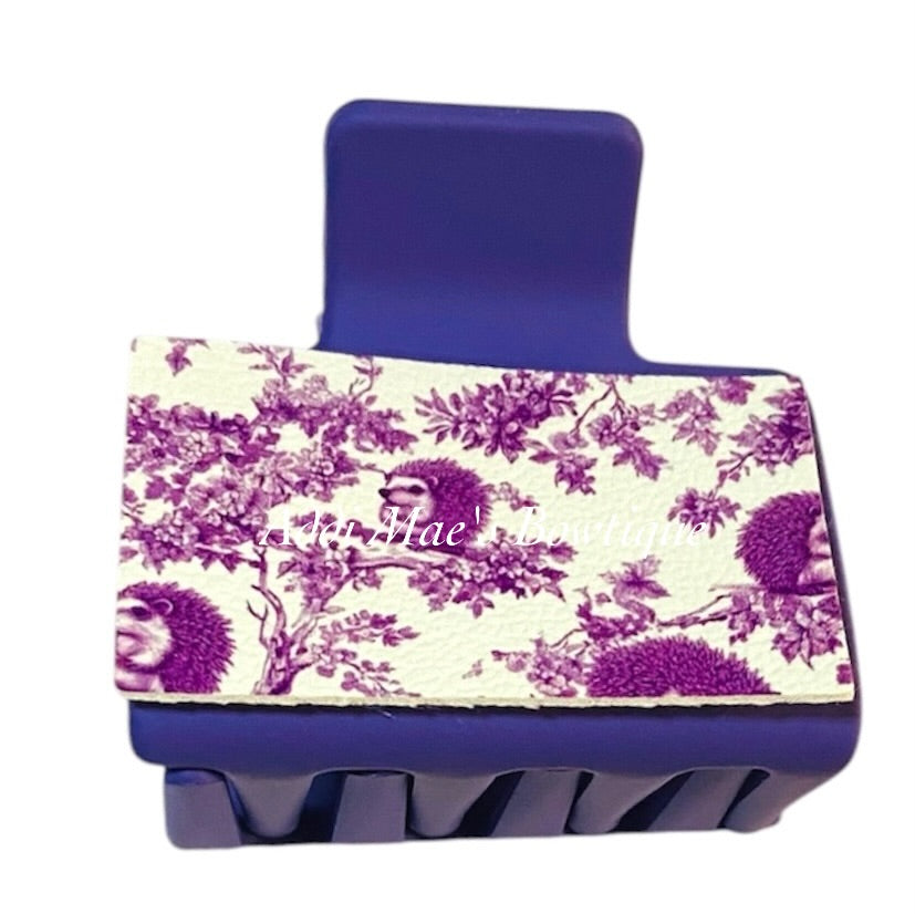 Woodland Toile Porcupine Small Claw Clip