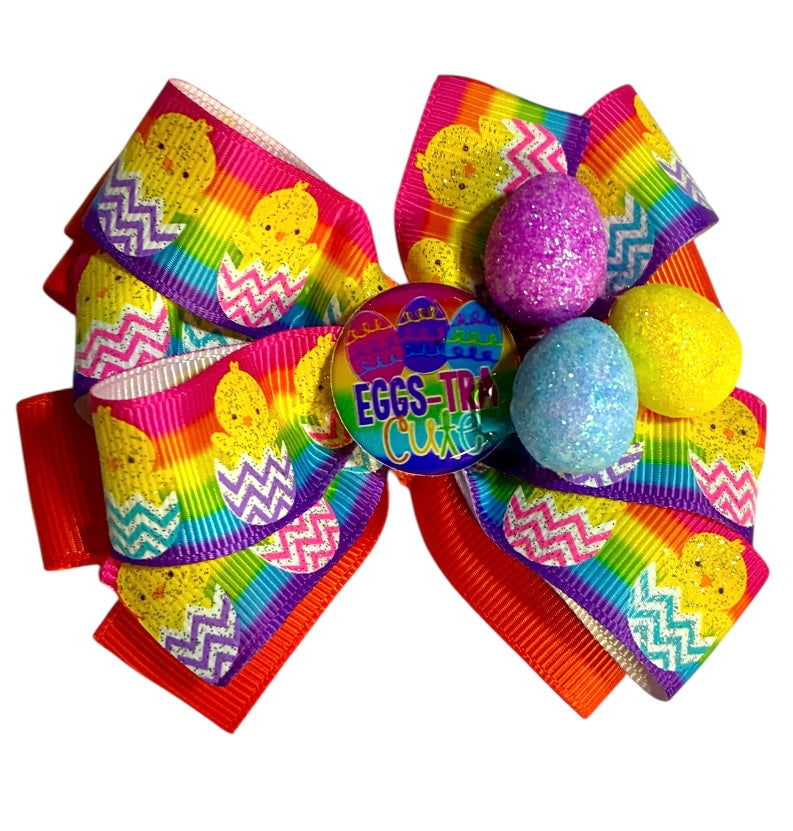 Bright Chicks Easter Ribbon Bow