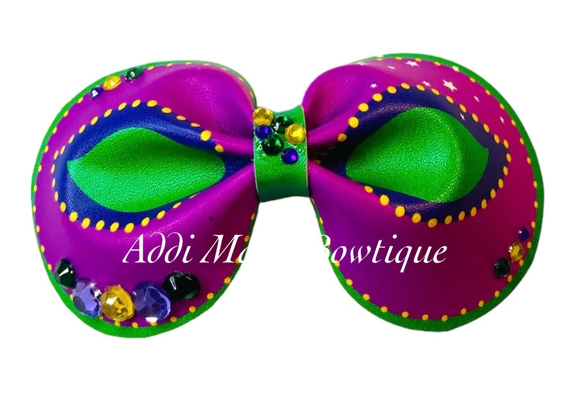 Mardi Gras Carnival Mask 3” Bow