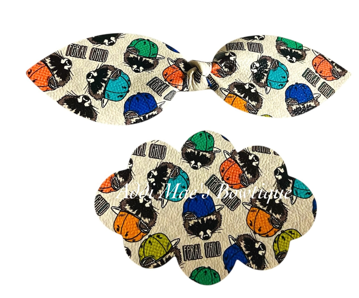Feral Child Raccoon Top Knot Clip & 3” Snap Clip Set