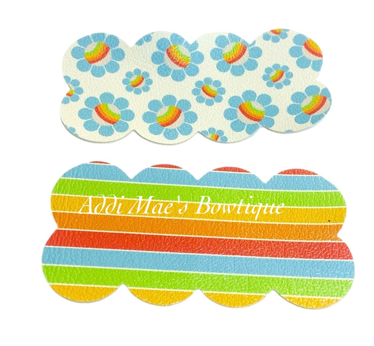 Blue Rainbow Flowers Snap Clip Set