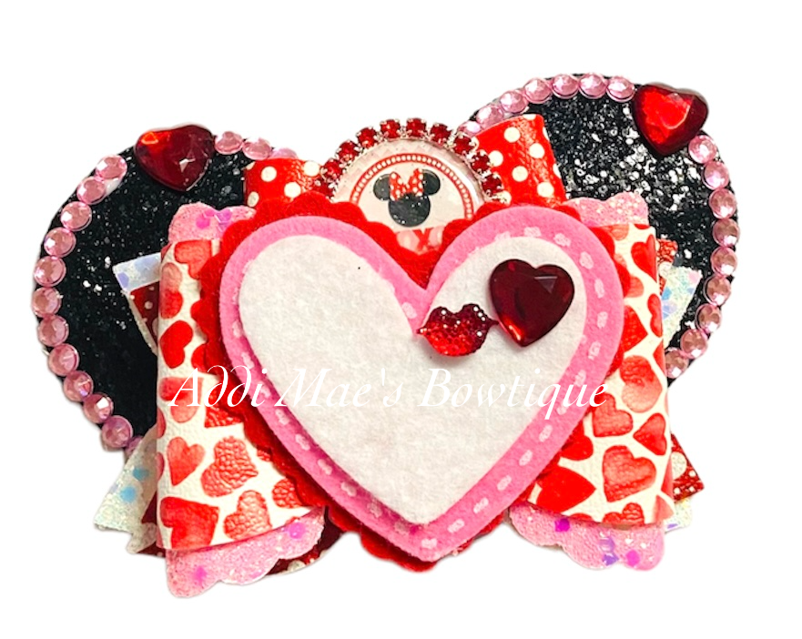Miss Mouse Love Hearts Valentines Day Love Bow
