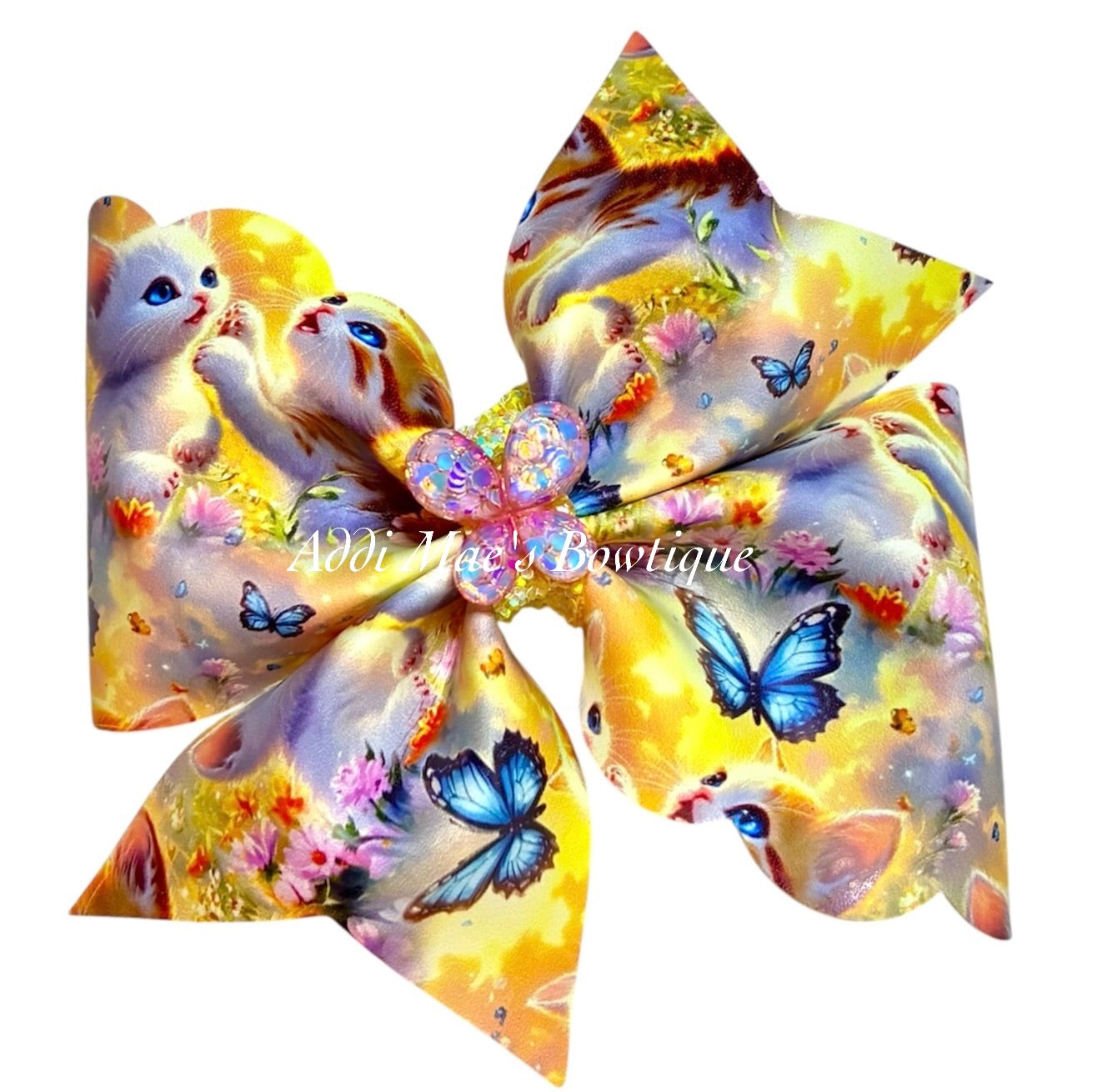 Kittens & Butterflies Bow