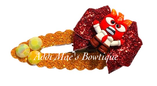 Anger Emotion XL Scalloped Snap Clip