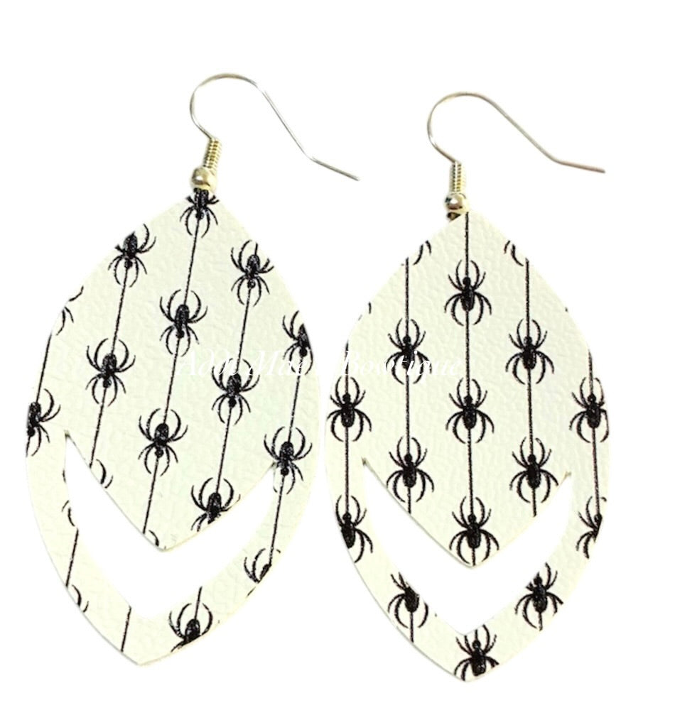 Spider Web Halloween Dangle Earrings