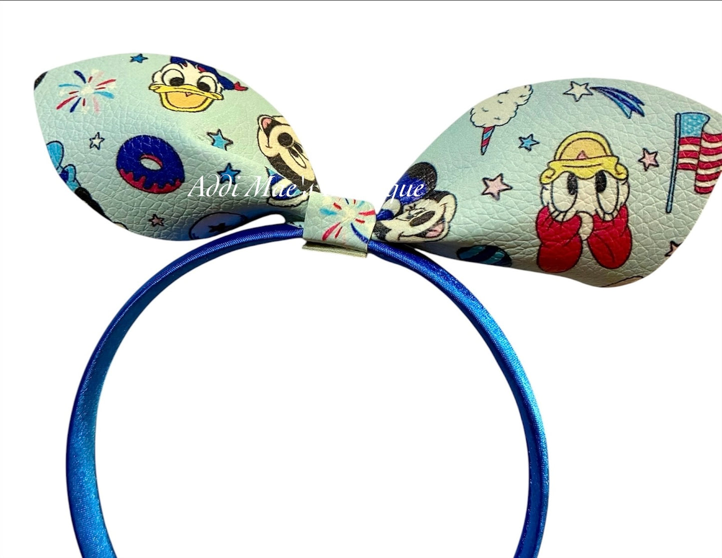 Patriotic Mouse XL Top Knot Satin Headband