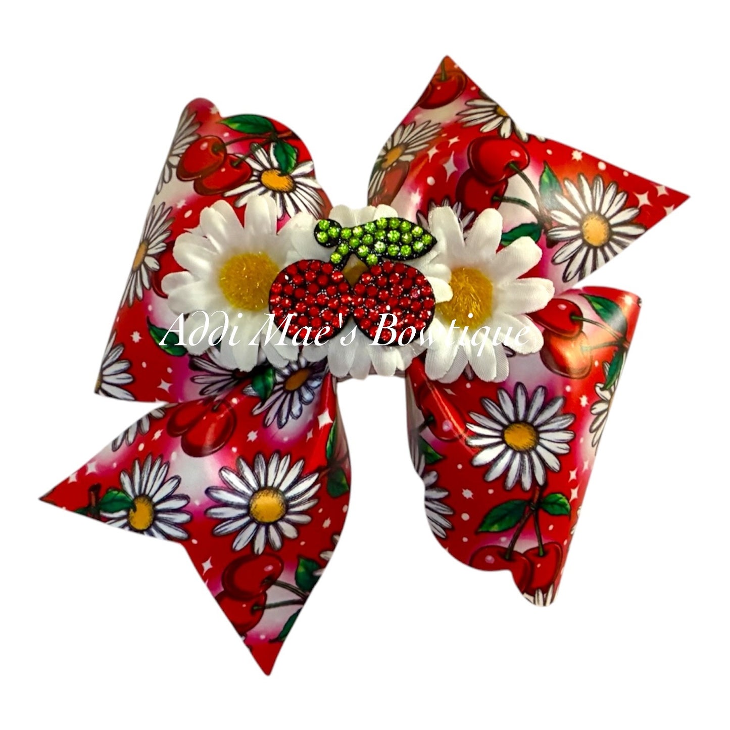 Cherries & Daisies Bow