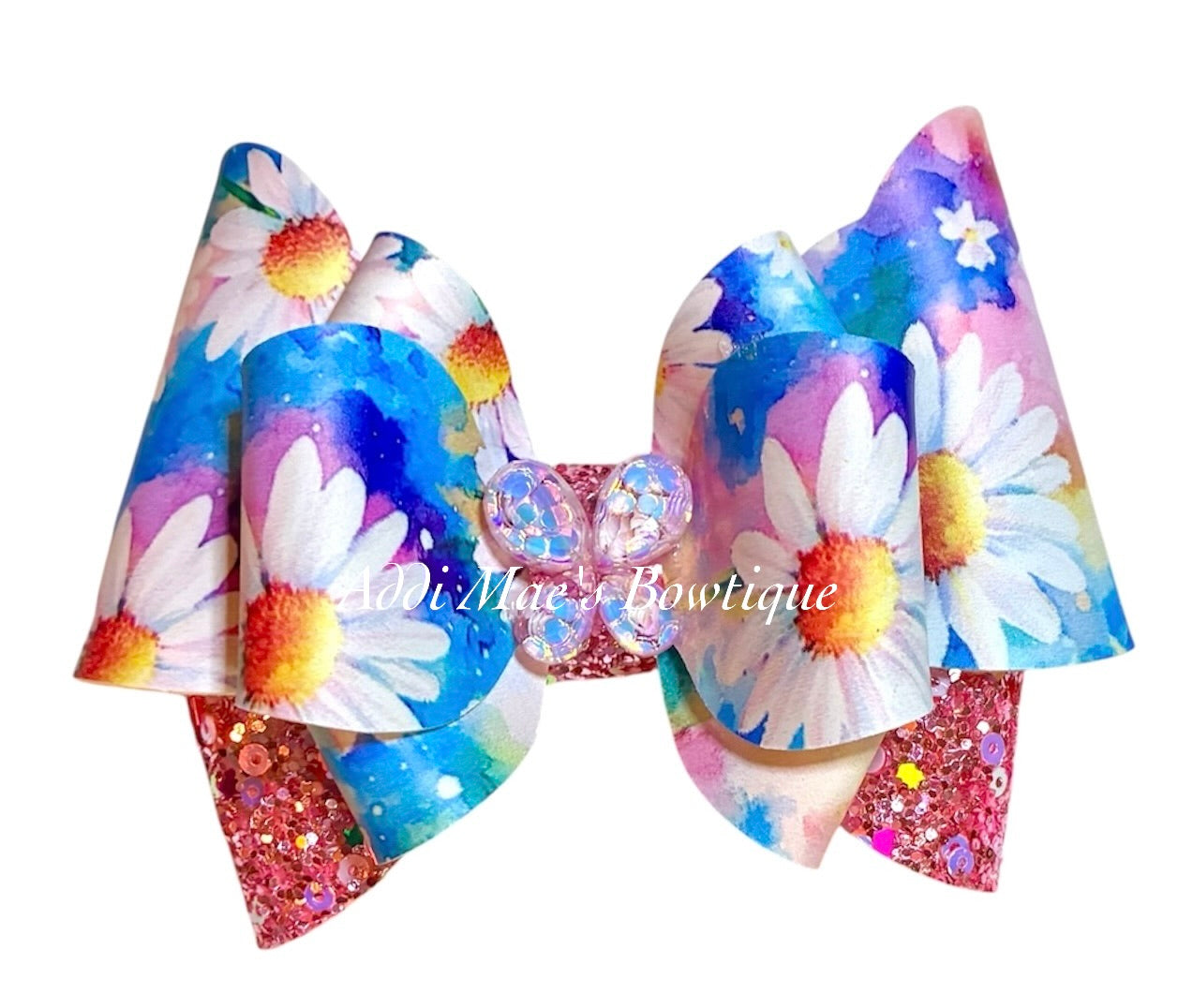 Watercolor Daisy Bow