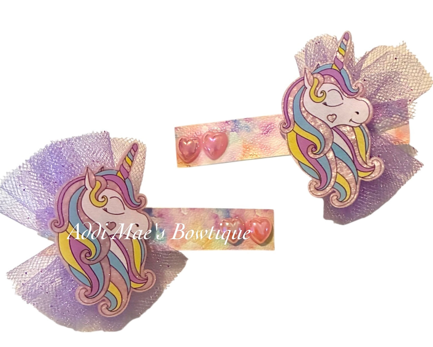 Sleeping Pastel Unicorn Alligator Clip Set