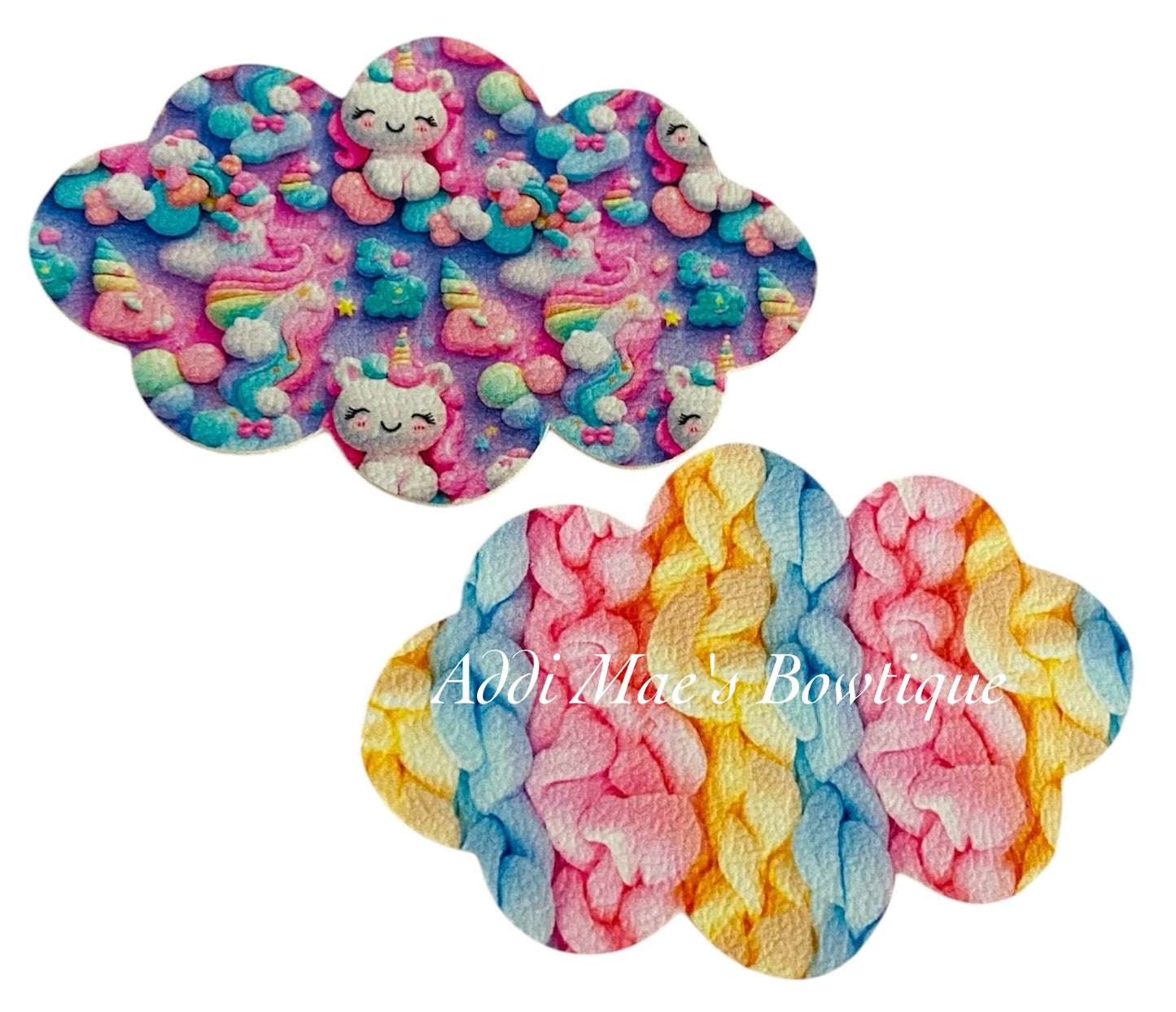 Fluffy Pastel Rainbow Unicorn Snap Clip Set