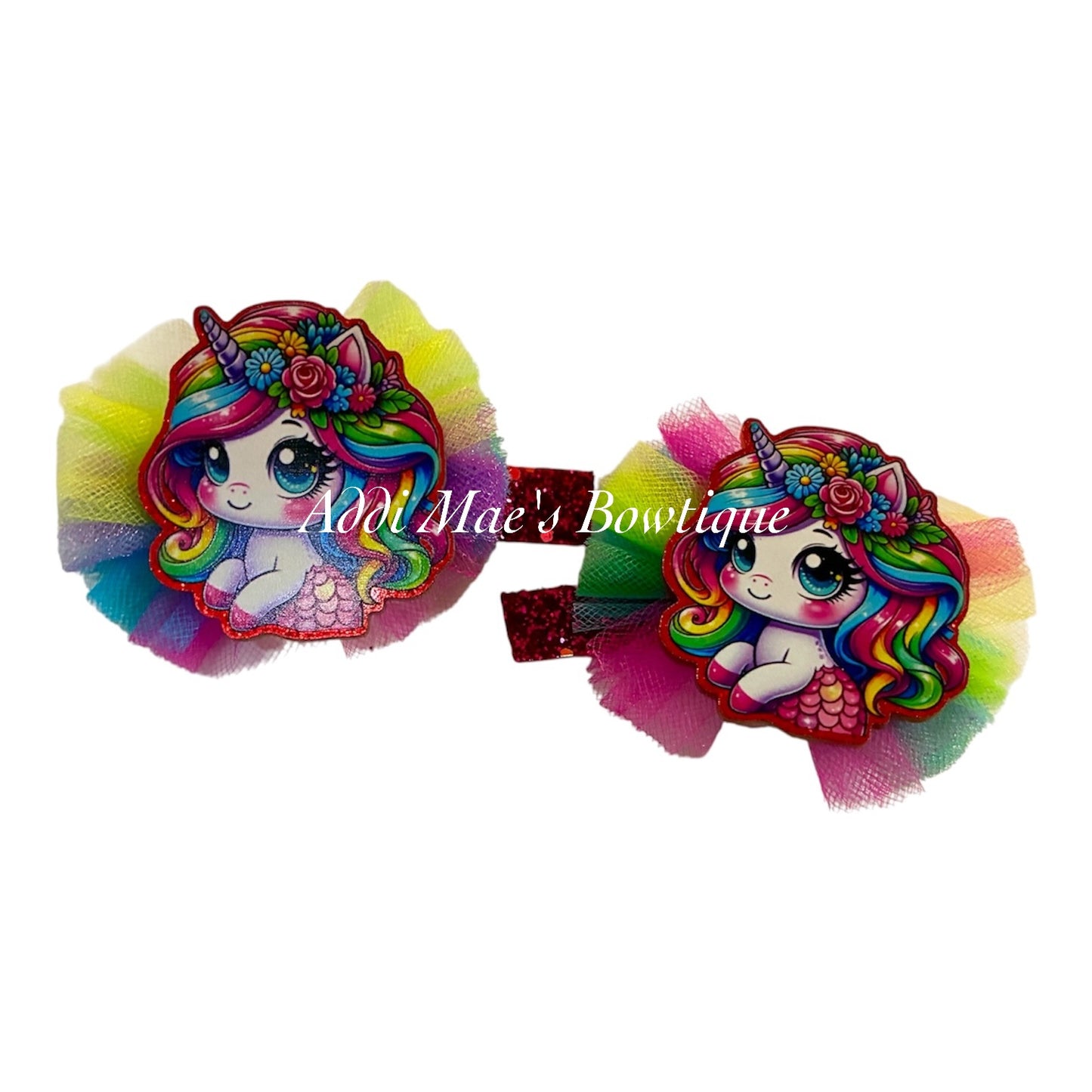 Rainbow Unicorn Alligator Clip Set