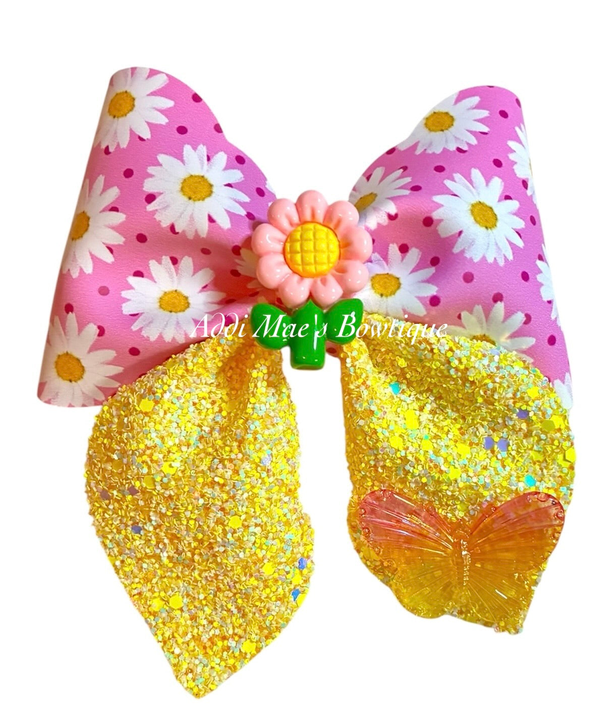 Pink Daisy Bow