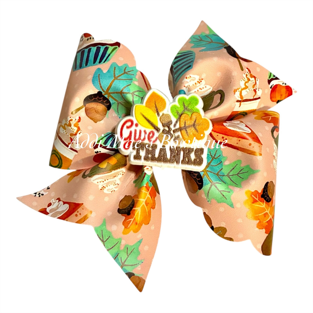 Give Thanks Thanksgiving Fall Bow